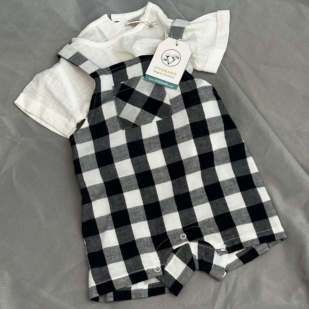Blue Gingham Romper